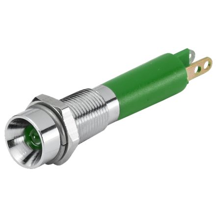 EAO 17-03 Series Green Panel Mount Indicator, 24, 6 Mounting Hole Size, Plug-In Termination, IP40, IP65 [17-030351]; 442-799