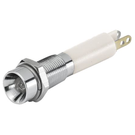 EAO 17-03 Series White Panel Mount Indicator, 24, 6 Mounting Hole Size, Plug-In Termination, IP40, IP65 [17-03035W]; 442-802