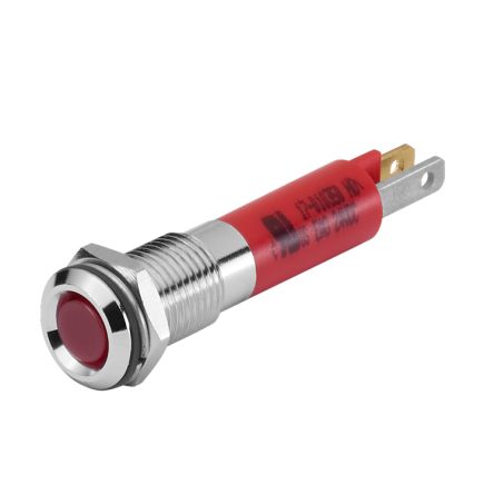 EAO 17-01 Series Red Panel Mount Indicator, 24, 8 Mounting Hole Size, Plug-In Termination, IP40, IP65 [17-010350]; 443-456