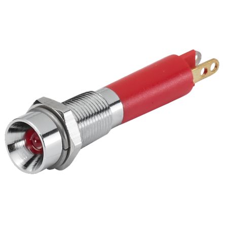 EAO 17-02 Series Red Panel Mount Indicator, 24, 6 Mounting Hole Size, Plug-In Termination, IP40, IP65 [17-020350]; 443-461