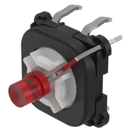 EAO Series 70 Series Illuminated Push Button Switch, Momertary, PCB, 2.5 Cutout, 1 NO, Red LED, 42 [70-220.2S]; 443-677