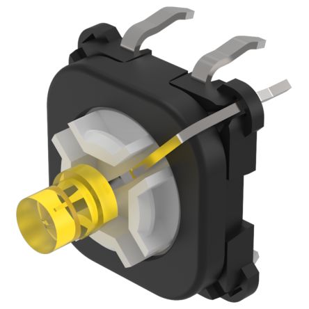 EAO Series 70 Series Illuminated Push Button Switch, Momertary, PCB, 1 NO, Yellow LED, 42 [70-220.4S]; 443-679