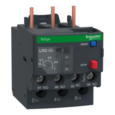 Schneider Electric TeSyS LR Thermal Overload Relay 1NO + 1NC, 1 A Contact Rating, 690 V ac, TeSys Deca [LRD05L]; 444-247