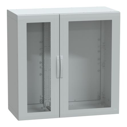 Schneider Electric PanelSeT Series Fibreglass Reinforced Polyester Double-Door-Door Floor Standing Enclosure, Plain [NSYPLA12126TG]; 444-443