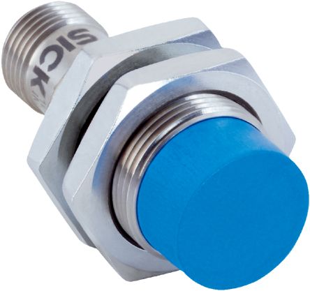 SICK Inductive Barrel Proximity Sensor, M18, 12 mm Detection, PNP NO, 10 → 30 V dc [IMG18-12NPSZC0K / 1135569]; 445-152
