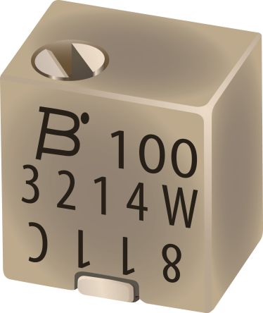 SMD Trimmer Potentiometer 0.25W Top Adjust Bourns, 3214 [3214X-1-502E]; 445-906