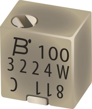 SMD Trimmer Potentiometer 0.25W Top Adjust Bourns, 3224 [3224W-1-500E]; 445-910