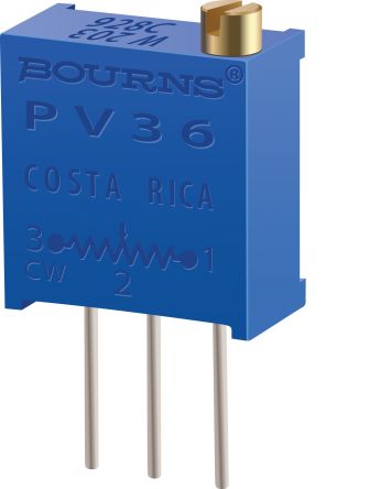 SMD Trimmer Potentiometer 0.5W Top Adjust Bourns, PV36 [PV36Y102C01B00]; 445-944