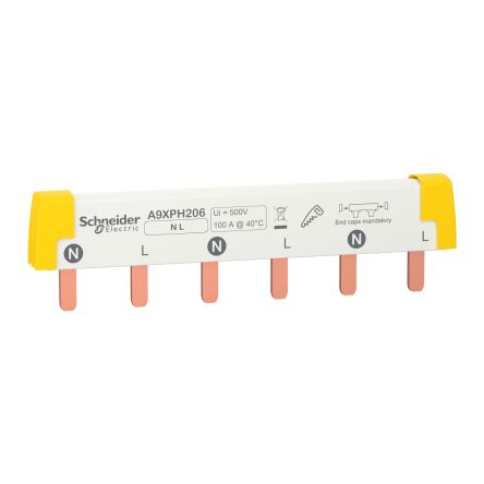 Schneider Electric Acti9 Busbar, 415V ac, 18mm Pitch [A9XPH206]; 446-858