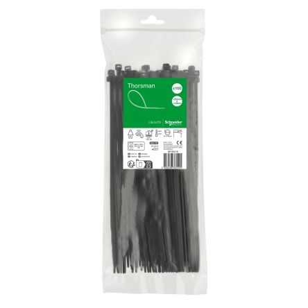 Schneider Electric Cable Tie, , 250mm x 4.8 mm, Black Nylon, Pk-1 [IMT46416]; 446-874