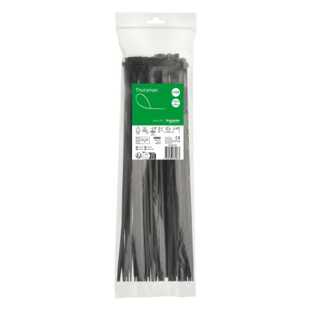 Schneider Electric Cable Tie, , 370mm x 4.8 mm, Black Nylon, Pk-1 [IMT46423]; 446-877