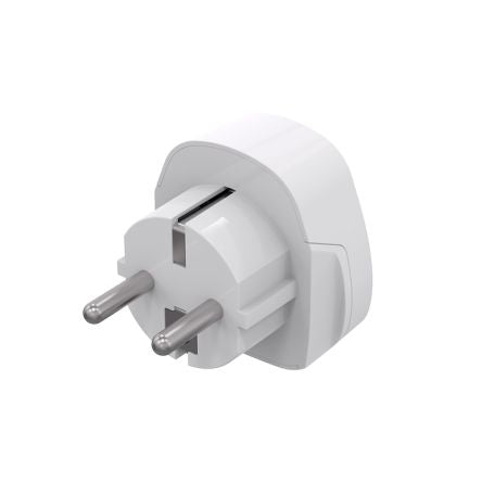 RS PRO Australia, Brazil, China, Europe, Germany, Italy, Japan, Switzerland, UK, USA to Europe Travel Adapter, Rated At [0]; 446-989