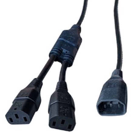 RS PRO Right Angle IEC C13 Socket to Straight IEC C14 Plug Power Cord, 2.5m [0]; 447-007