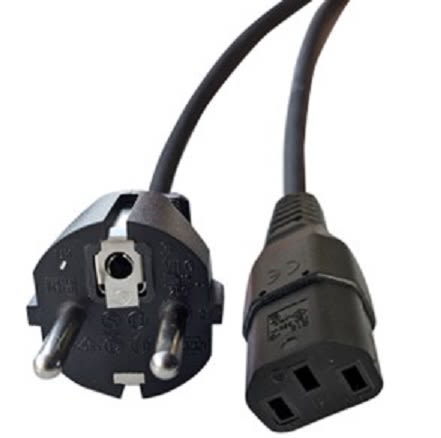 RS PRO Straight IEC C13 Socket to Straight CEE 7 Plug Power Cord, 5m [0]; 447-009