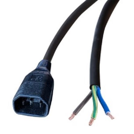 RS PRO Straight Unterminated Straight IEC C14 Plug Power Cord, 2m [0]; 447-012