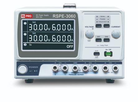 RS PRO Analogue Bench Power Supply, 0 → 30V, 0 → 6A, 3-Output, 680W [0]; 447-359