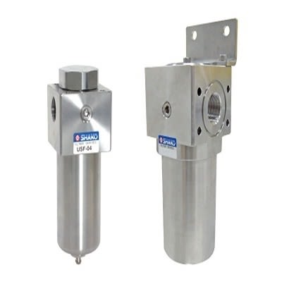 SHAKO USF series 5μm G 1/2 0.4bar to 58.8 bar Pneumatic Filter 3030L/min max with Semi Automatic drain [USF-04]; 452-946