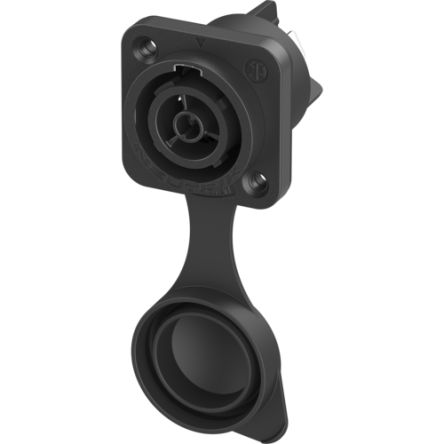 Neutrik Europe Mains Plug & Socket, 16A Black, Cable Mount Polyamide Socket, 250 V [NAC3FPX-TRUE1]; 456-366