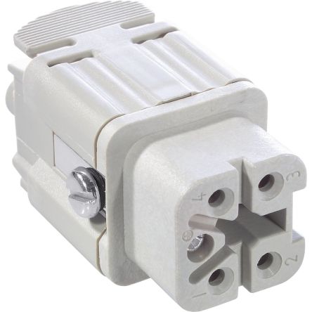 Lapp Insert, 4 Way, 10A, Female, H-A 4, 600 V [10432000+19429200]; 456-417