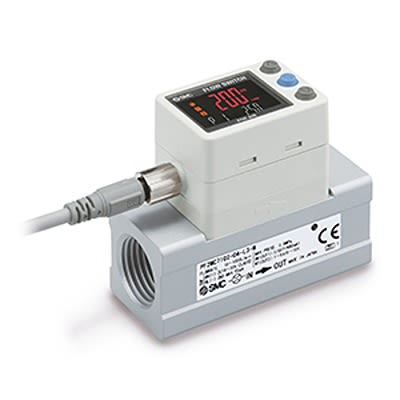 SMC PF2MC Series Digital Flow Switch Flow Sensor for Air, 5 L/min Min, 500 L/min Max [PF2MC7501-F04-F]; 456-824