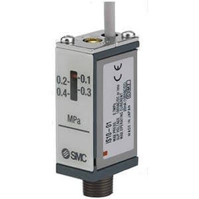 SMC Contact (Reed Switch) Pressure Switch, Rc 1/8 0.1MPa to 7 bar [IS10-01S-L]; 456-868