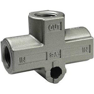 SMC VR1210 Series, Pneumatic Logic Element Function Fitting Threaded Connection, G 1/8 Thread, 10 bar Max Operating [EVR1210-F01]; 456-968