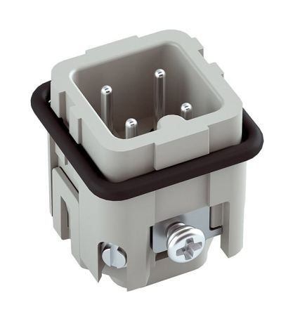 RS PRO Heavy Duty Power Connector, 10A, Male, 4 Contacts [0]; 457-183
