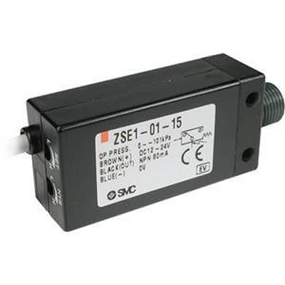 SMC PNP Open Collector 1 Output Pressure Switch, R 8 -101kPa to 0 bar [ZSE1-01-55CN]; 458-546
