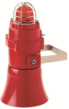 Pfannenberg BEx Series Red Beacon, 24 V dc, IP67, Stainless Steel Bracket, 110dB at 1 Metre [32074805000]; 460-328