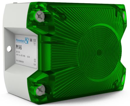 Pfannenberg PY L-S Series Green Blinking, Continuous, Flashing Beacon, 12 → 48 V dc, Panel Mount, LED Bulb, IP66 [21513816055]; 460-375