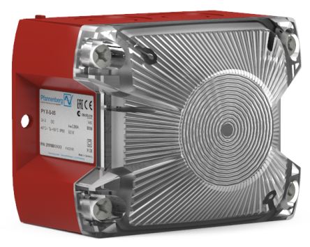 Pfannenberg PY X-S-05 Series Clear Flashing Beacon, 24 V dc, Panel Mount, Xenon Bulb, IP66 [21510801000]; 460-394