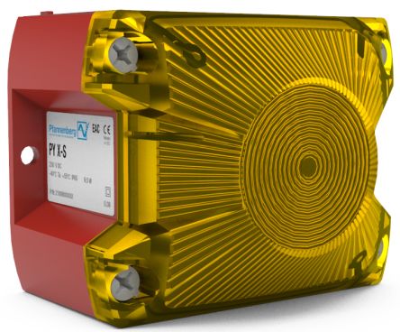Pfannenberg PY L-S Series Yellow Blinking, Continuous, Flashing Beacon, 115 → 230 V ac/dc, 120 V ac/dc, Panel [21513643000]; 460-397