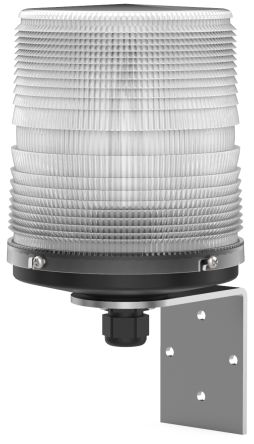 Pfannenberg PMF LED-HI Series Clear Flashing Beacon, 12/24 V dc, Direct Mount / Bracket Mount, LED Bulb, IP55 [21155631007]; 460-408