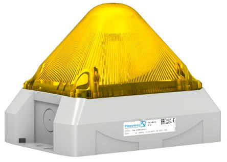 Pfannenberg PY X-M-10 Series Yellow Flashing Beacon, 230 V ac, Panel Mount, Xenon Bulb, IP66 [21551103055]; 460-422