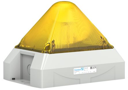 Pfannenberg PY X-L-15 Series Yellow Flashing Beacon, 230 V ac, Free Mount, LED Bulb, IP66 [21561103055]; 460-428