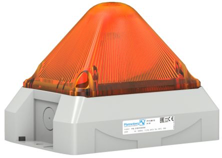 Pfannenberg PY L-M Series Amber Blinking, Continuous, Flashing Beacon, 12 → 48 V dc, Panel Mount, LED Bulb, IP66 [21553814055]; 460-434