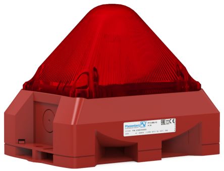 Pfannenberg PY X Series Red Beacon, 12 V dc, 24 V dc, 48 V dc, IP66, Panel Mount, 101dB at 1 Metre [21555815000]; 460-444