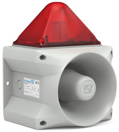 Pfannenberg PA X Series Red Beacon, 24 V dc, IP66, Direct Mount, 122dB at 1 Metre [23372805055]; 460-447