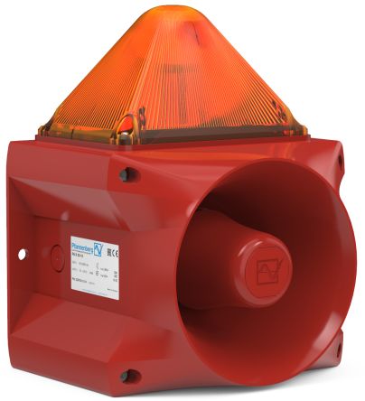Pfannenberg PA X Series Amber Beacon, 24 V dc, IP66, Direct Mount, 122dB at 1 Metre [23372804000]; 460-450