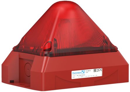 Pfannenberg PY X-M-10 Series Red Flashing Beacon, 24 V dc, Panel Mount, Xenon Bulb, IP66 [21551815000]; 460-457