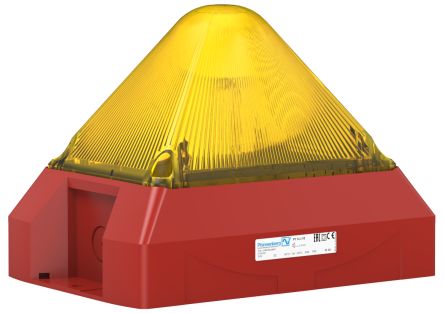 Pfannenberg PY X-L-15 Series Yellow Flashing Beacon, 230 V ac, Free Mount, LED Bulb, IP66 [21561103000]; 460-464