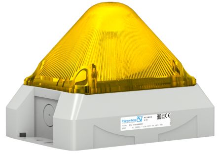 Pfannenberg PY L-M-M Series Yellow Blinking, Continuous, Flashing Beacon, 12 → 48 V dc, Panel Mount, LED Bulb, [21553813004]; 460-467