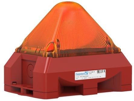 Pfannenberg PY X Series Amber Beacon, 12 V dc, 24 V dc, 48 V dc, IP66, Panel Mount, 101dB at 1 Metre [21555814000]; 460-473