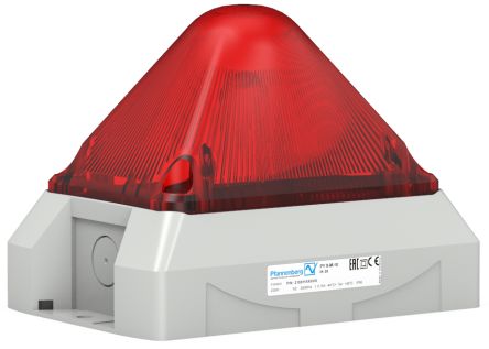 Pfannenberg PY L-M Series Red Blinking, Continuous, Flashing Beacon, 24 V dc, Panel Mount, LED Bulb, IP66 [21553645055]; 460-478