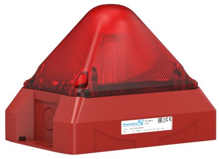 Pfannenberg PY X-M-10 Series Red Flashing Beacon, 24 V dc, Panel Mount, Xenon Bulb, IP66 [21551805005]; 460-495