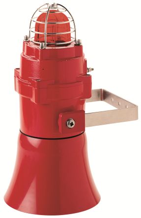 Pfannenberg BEx Series Red Beacon, 230 V ac, IP67, Stainless Steel Bracket, 110dB at 1 Metre [32074105000]; 460-848
