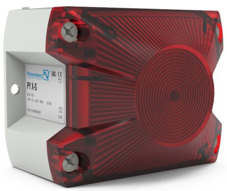 Pfannenberg PY L-S Series Red Blinking, Continuous, Flashing Beacon, 115 → 230 V ac/dc, 120 V ac/dc, Panel [21513645055]; 460-898