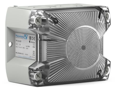 Pfannenberg PY X-S-05 Series Clear Flashing Beacon, 230 V ac, Panel Mount, Xenon Bulb, IP66 [21510101055]; 460-925