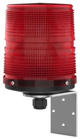 Pfannenberg PMF LED-HI-SIL Series Red Flashing Beacon, 12/24 V dc, Direct Mount / Bracket Mount, LED Bulb, IP55 [21154635007]; 460-962