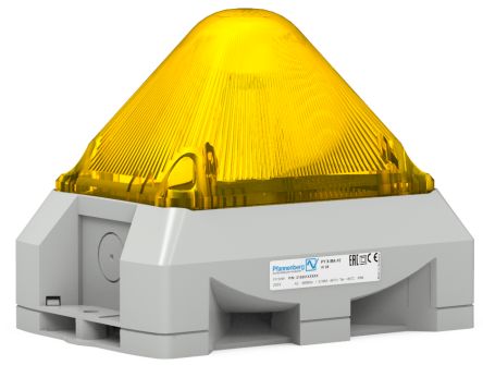 Pfannenberg PY X Series Yellow Beacon, 12 → 48 V dc, IP66, Free Mount, 101dB at 1 Metre [21556813055]; 460-981